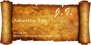 Jakovics Ida névjegykártya
