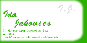 ida jakovics business card